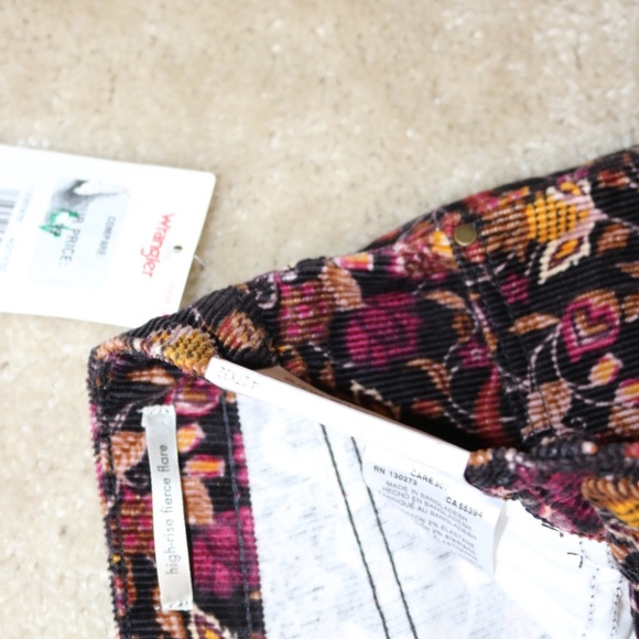 Wrangler Floral Boot Cut Pants - Purple and Yellow - Picture 5 of 5